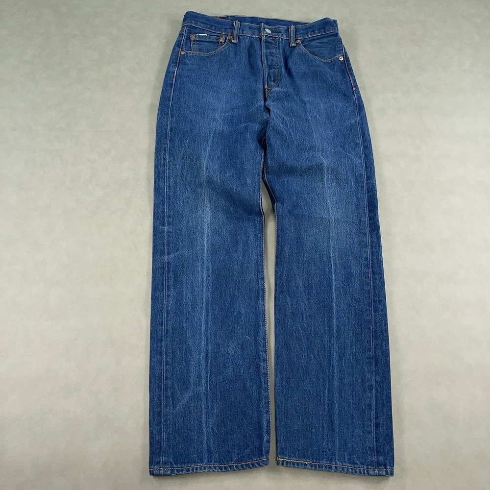 Levi 501 Jeans Mens 31x32 Denim Button Fly Straight Leg Faded (Fits 29x30) - Picture 1 of 16